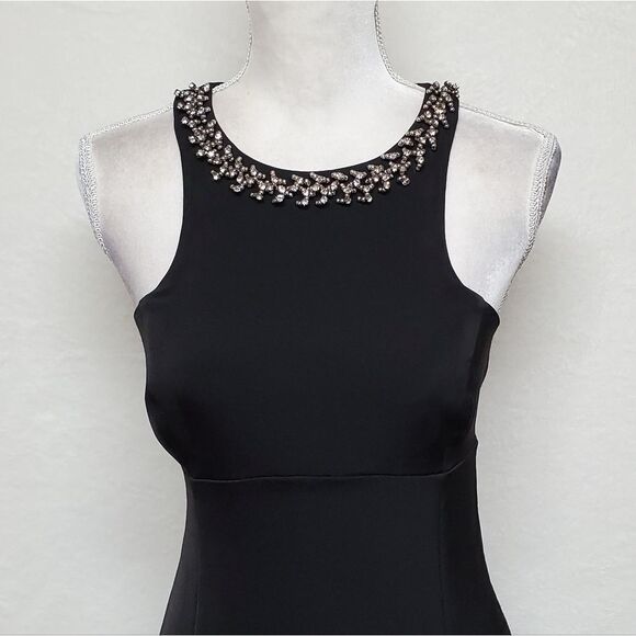 VINTAGE Express Black Beaded Crystal Racerback Sheath Cocktail Dress Statement - Picture 5 of 15